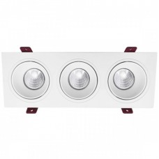 Σποτ Τριπλό Χωνευτό Κινητό με ντουί GU10 Πλαστικό Λευκό 6535